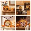 Halloween Pumpkin Decor Ghost Tabletop Sign Wooden House with Mini Unique Fall Party Table Centerpieces Scene Harvest Desktop Ornament for