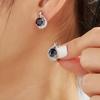 Elegant Fancy Designer Silver Earring Ring for Women Natural Precious Diffusion Sapphire Gems Fine Jewelry Wedding Party Gift