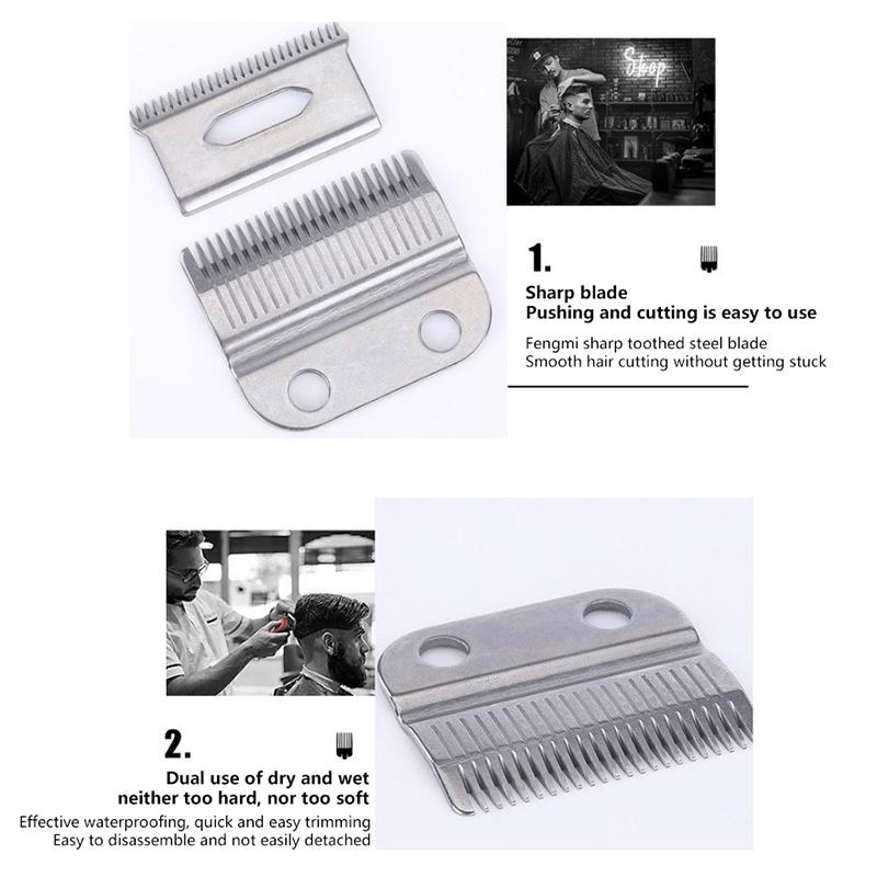 2Pcs Professional Clippers Blades Replacement Precision 2 Holes Adjustable Hair Trimmer Parts Stainless Steel