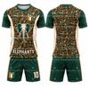 2026 New Ivory Coast Themed Football Jersey Sets Summer Children's Outdoor Casual Breathable T-shirts and Sets