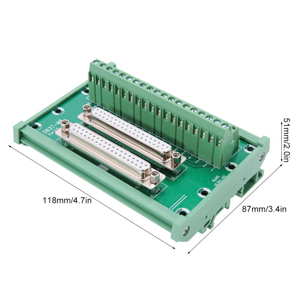 DB37M6 Double Female Head DIN Rail Mount Interface Module Terminal Block Board Connector