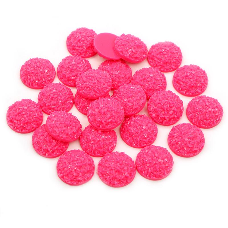 Natural Ore Druzy 8mm 10mm 12mm 40pcs Multi-Color Flat Back Resin Cabochons Dome For Bracelet Earrings DIY Jewelry Findings