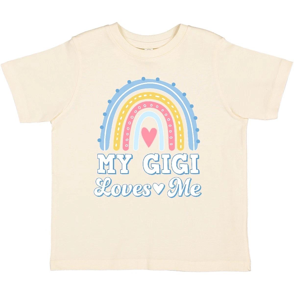 Inktastic My Gigi Loves Me Retro Rainbow Toddler T-Shirt Grandchild Grandkids 110