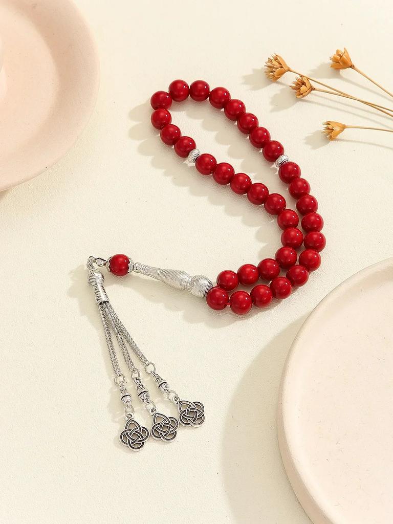 10mm 33pcs Glass Tassel Turkish Muslim Rosary Islamic Prayer Beads Bracelet for Women Jewelry Tasbih Tasbeeh Allah Mohammed