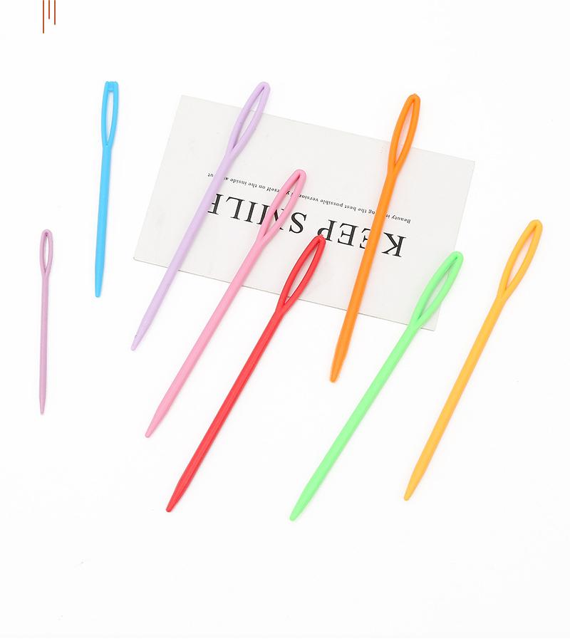 7/9/15cm Colorful Plastic Knitting Needles Crochet Hooks Wool Yarn Needle Children DIY Sweater Weaving Tools Accessory