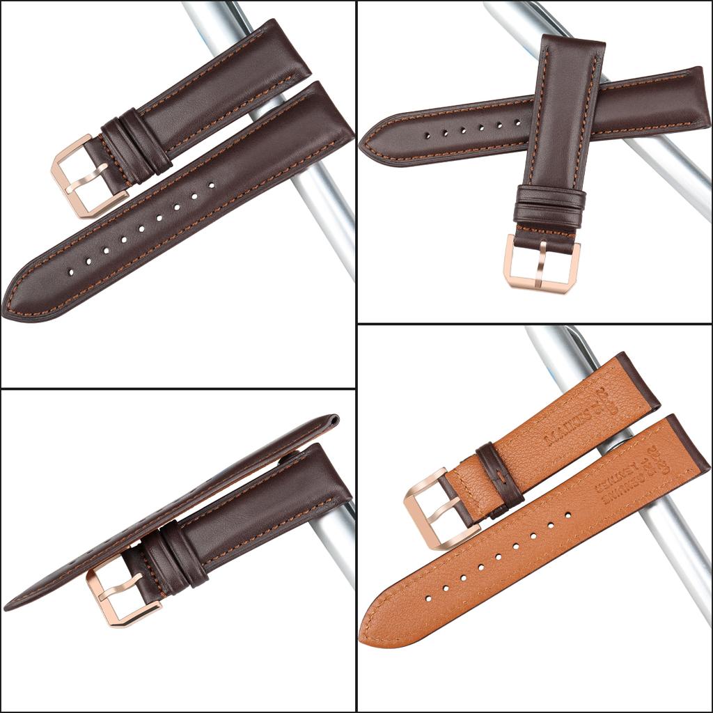 WatchBand Watch Accessories Men Genuine Leather Watch Straps High Quality Black 19/20/21/22/24mm Women Leather Band