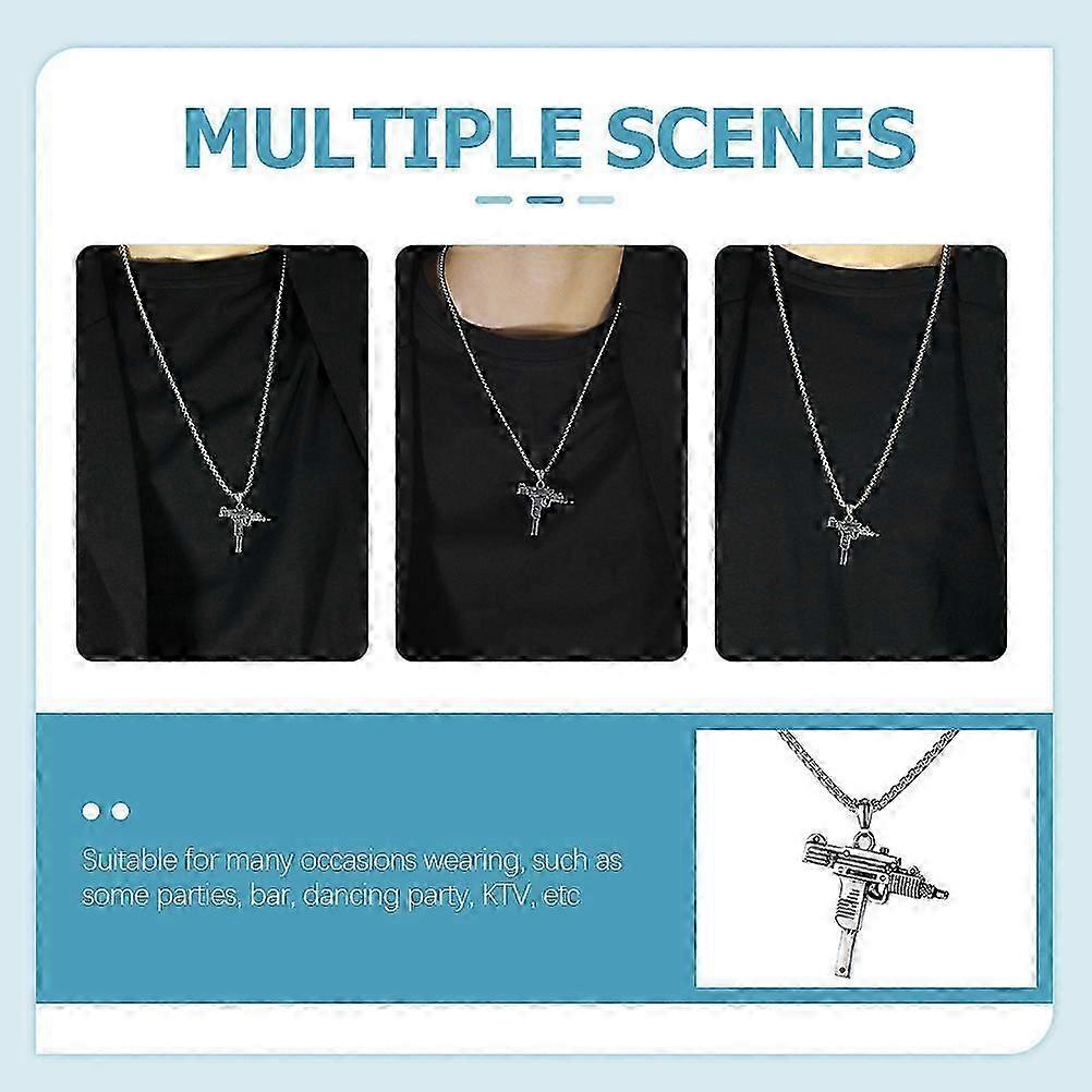 Men Necklace 5Pcs Cool Style Pendant Chain Jewelry Perfect For Dancing Parties And Birthdays 55X3.6CM
