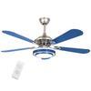 Remote Controlled Ceiling Fan with LED Light, 6-Speed Quiet Motor, 3 Color Temperatures, Flush Mount for Bedroom & Living Room