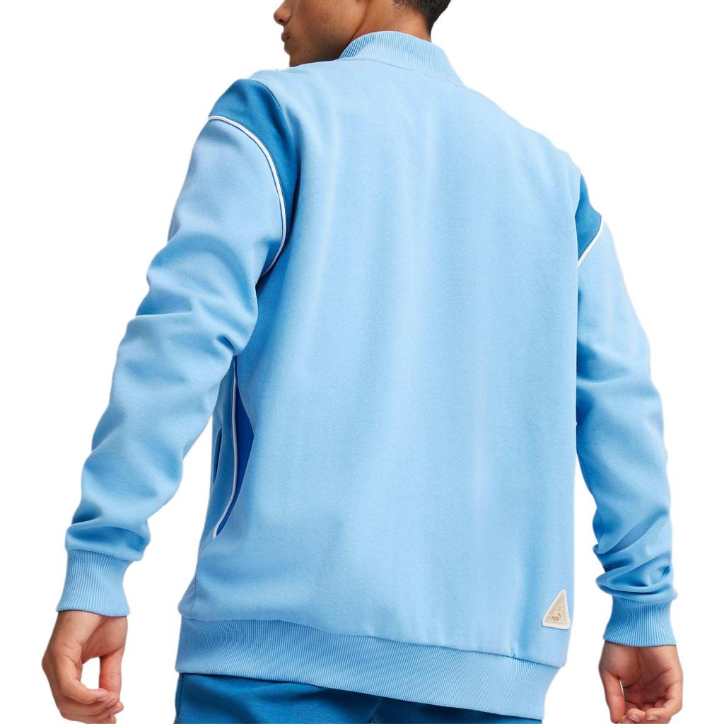 Puma Manchester City Ftbl Archive Letter Brand Logo Moisture Wicking Sports Stand Collar Jacket Men Jacket Racing-Blue 774391-15
