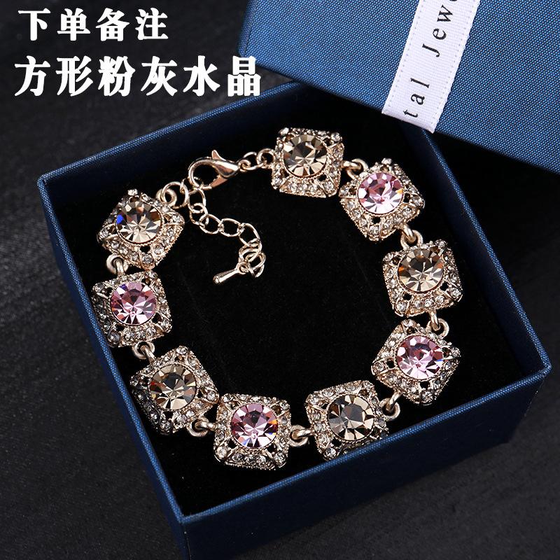Super Flash Rhinestone Retro Bracelet Women's Fashion Crystal Hand Jewelry Gift Internet Celebrity Bracelet Atmospheric Bracelet Bracelet