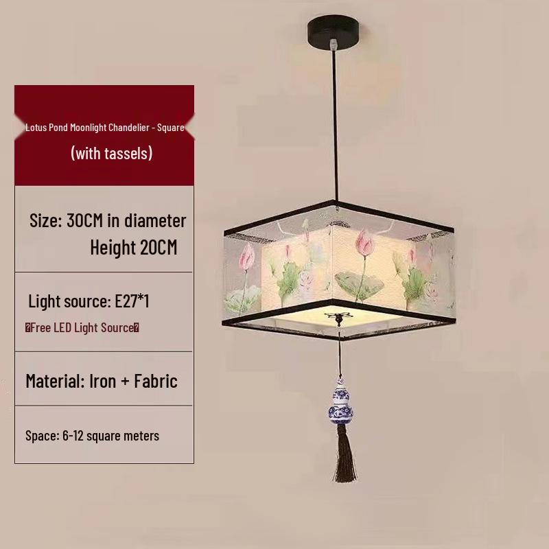 LED Ceiling Light for Balcony, Hallway, or Bedroom - New Chinese Style Small Pendant Light