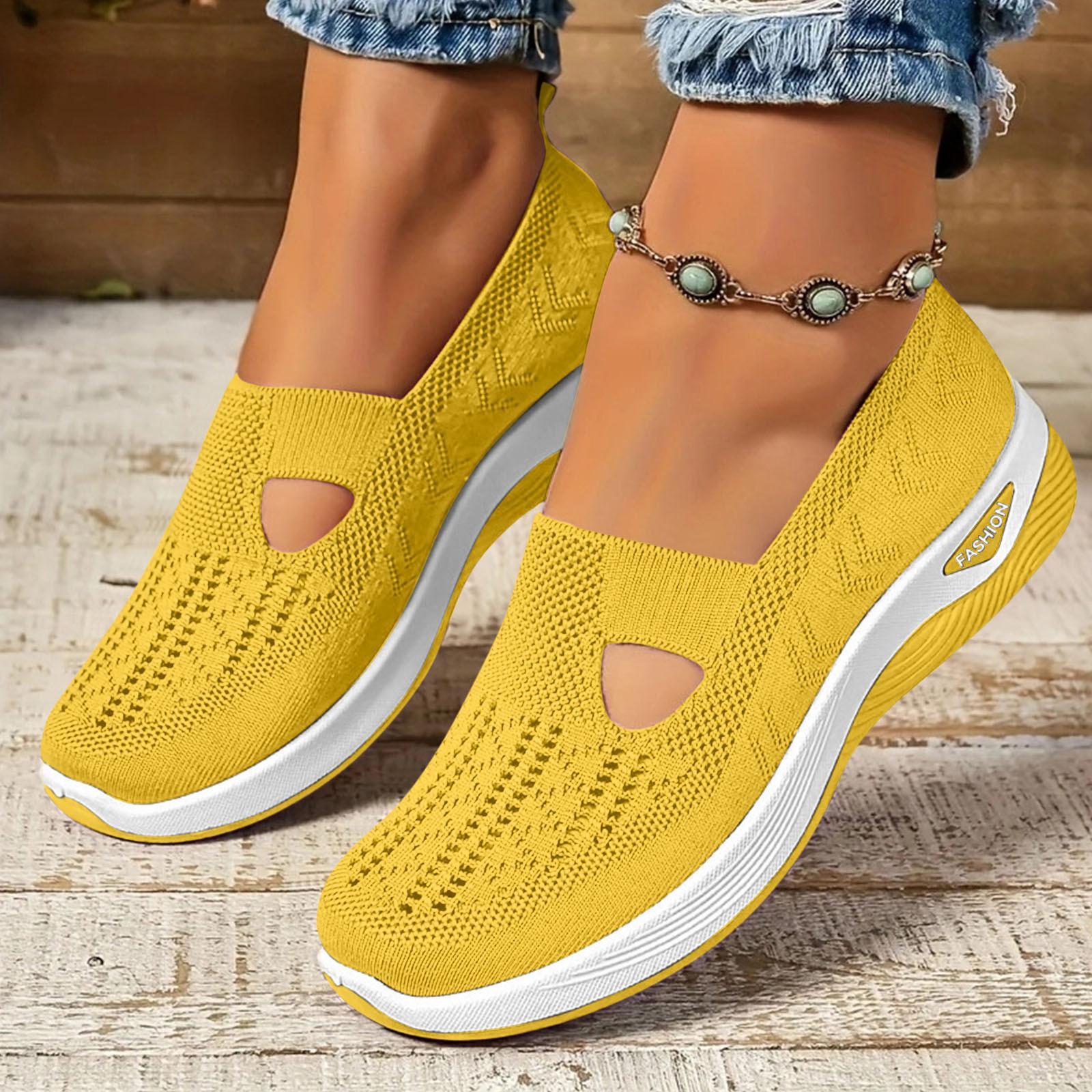 

Женская спортивная обувь Полые сандалии Сетчатая повседневная обувь Женская обувь Удобная обувь для активного отдыха Беговая обувь 43 жёлтый