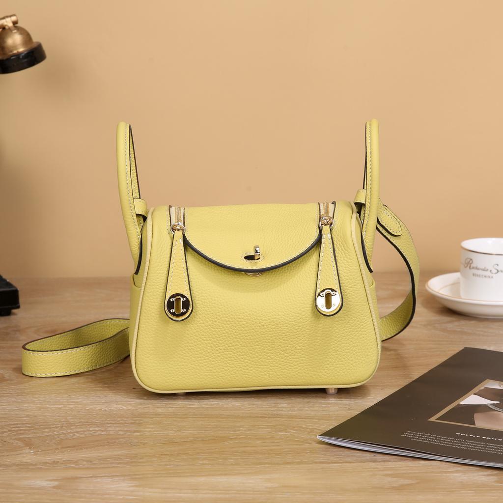 New mini lindy bag cowhide doctor bag genuine leather women's bag trendy shoulder crossbody portable pillow medicine bag