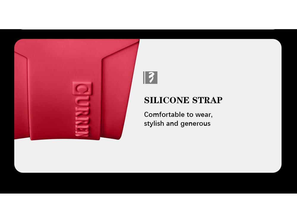 Curren 8442 Men's Quartz Watch, Six-Hand Dial, Rubber Strap, Fashion Sport Design