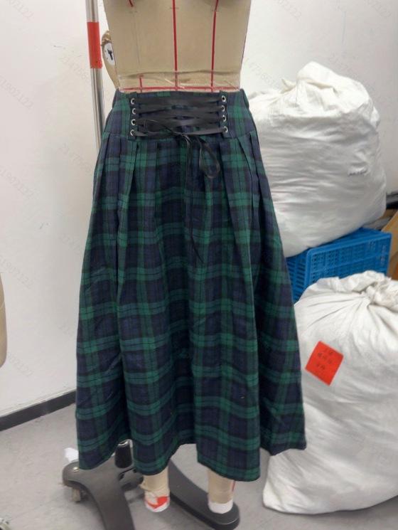 Women's Retro High-Waisted Tie-Waist A-Line Flare Skirt