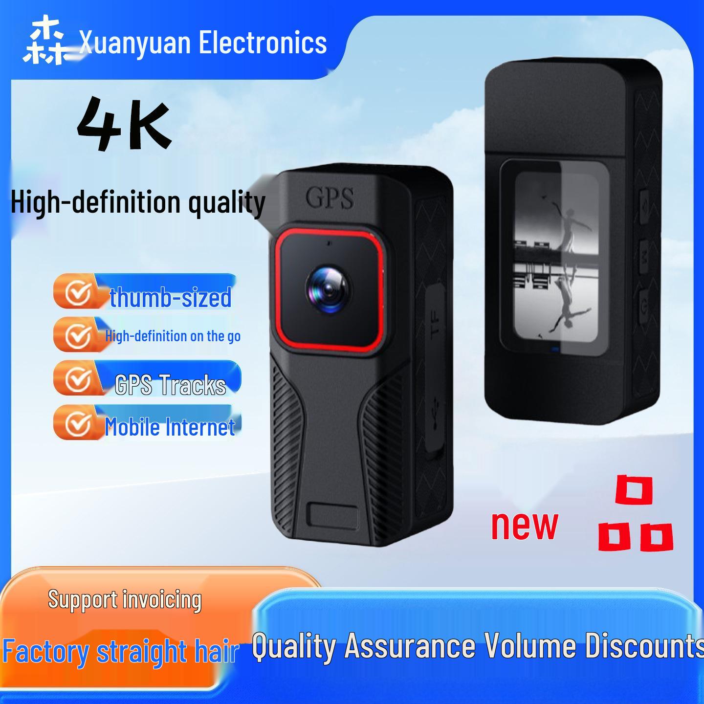 

New HD Magnetic Thumb Sports Camera with WiFi and Screen for Cycling and Mobile Phone Connectivity Upgraded 4K + Stabilization + WiFi + GPS