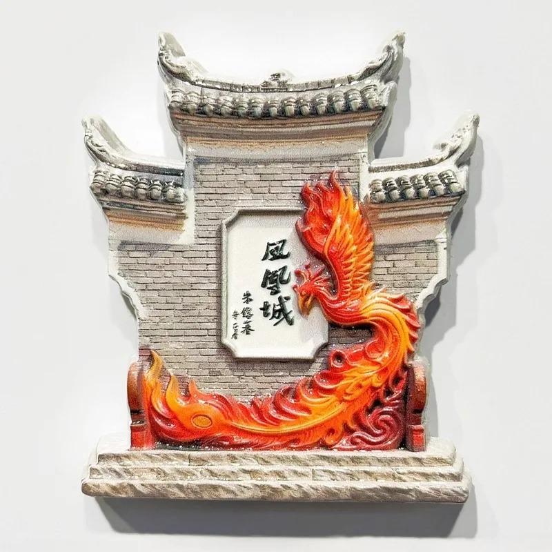 China Souvenirs Chinese New Year Lantern Fridge Magnets Hangzhou Leifeng Tower Guiyang Fenghuang Ancient Town Fridge Stickers