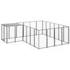 VidaXL Black Kennel 8.47 M² Steel Enclosure for Puppies Cage Dogs Outdoor 3082212