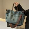 Two Pockets Women Shoulder Tote Bag Nylon Large Capacity Handbag Gift Commuting Handbag  College