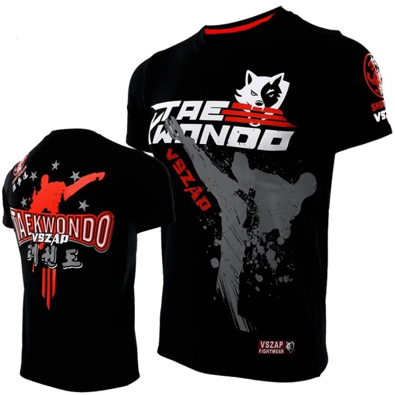 Men's Muay Thai T Shirt Summer Breathable Quick Dry Tees Running Fitness Sports Short Sleeve