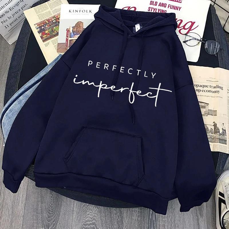 90s Letter Perfectly Imperfect Hoodies Women men Harajuku Mange Sweatshirts Funny Kwaii Hooded Graphic Gothic Streetwaer Clothes