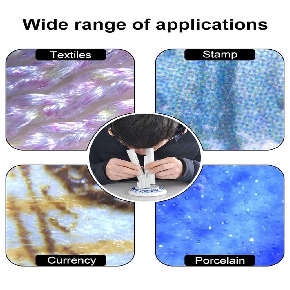 Jewelry Identification With LED Lamp Lamp Mini Microscope Light Microscope Loupe Pocket Magnifier