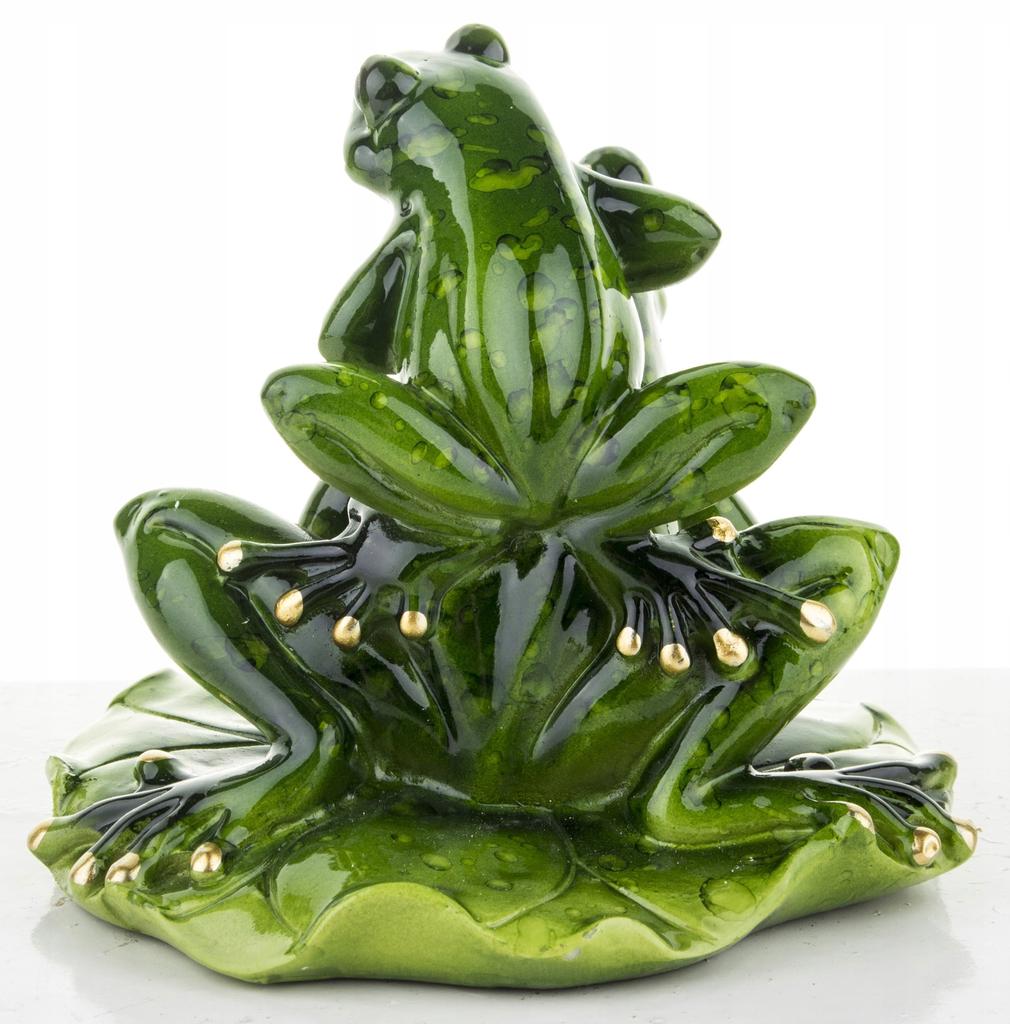 Figurine of Two Frogs On a Leaf 9.5x10.5x11