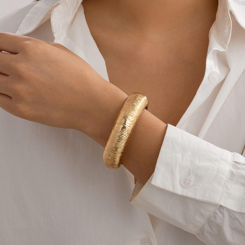 DIEZI Hip Hop Übertriebene Feder Armreifen Vintage Punk Mode Gold Silber Farbe Geometrisch Armreifen Damen Armbänder Herren Schmuck