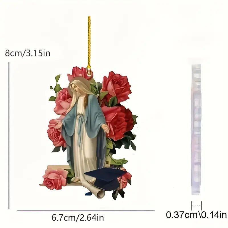 

Cross Cartoon Acrylic Border Decorative Hanging Pendant For Car Mirror Rearview