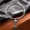 High-quality hypoallergenic bohemian style vintage silver-tone elephant and sun multi-layer anklet for summer beach wear pcs Trendy fashion