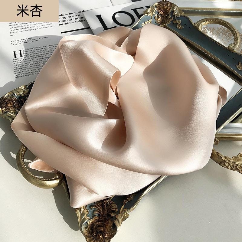 Two In Hand! Hangzhou Silk Solid Color Mulberry Silk Scarf Double-Layer Double-Sided Thin And Narrow Long Streamer Scarf Decorative Scarf