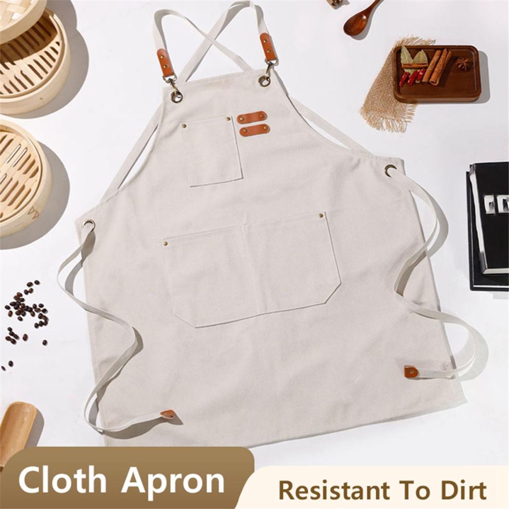 Fashion Canvas Aprons Home Kitchen Gardening Work Clothes Green