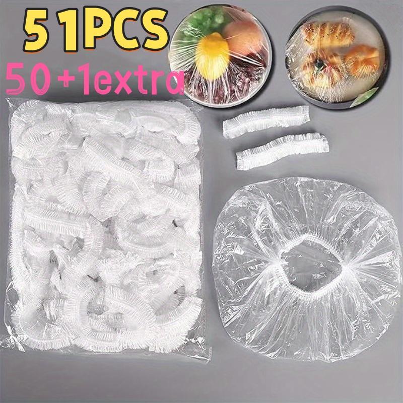 51Pcs Reusable Elastic Food Covers - Durable, Food-Grade Plastic Material, Tear-Resistant And Stretchable, Dustproof And Leak-Proof To Keep Food