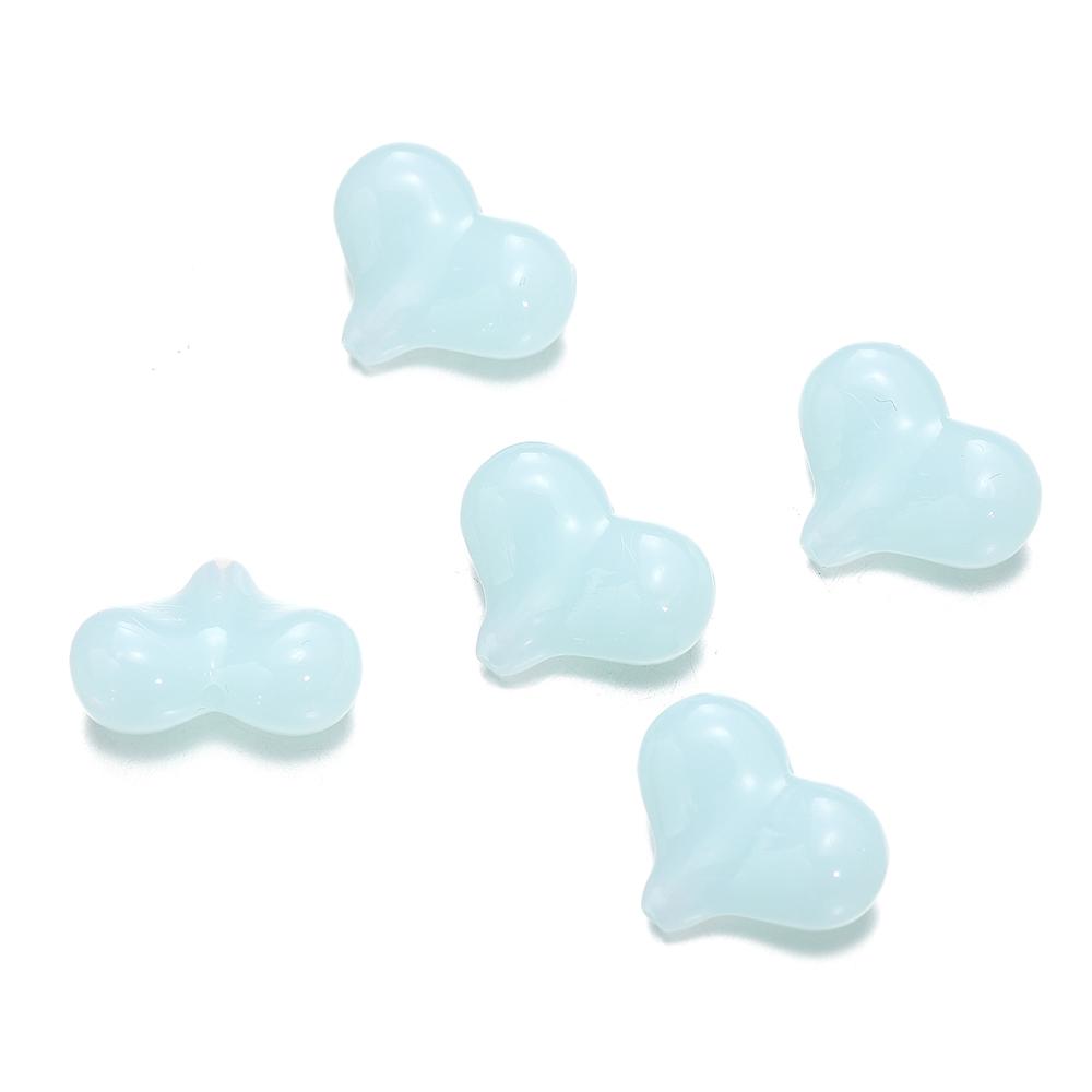 10pcs/lot Acrylic Jelly Colored Heart Shape Beads Bracelet Loose Beads For DIY Jewelry Making Necklace Craft Accessories