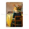 Portrait Woman Sewing Metal Sign Classic Garage Decoration Design Garage Club Club Tin Sign Poster