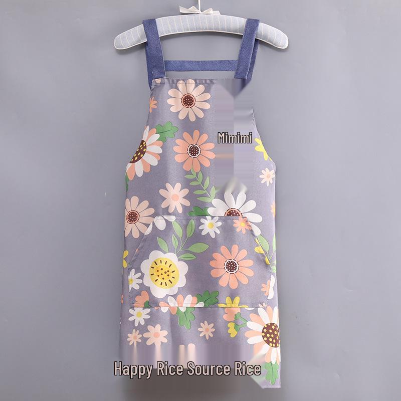 Breathable Bamboo Cotton Canvas Apron - Unisex, Oil-Proof & Wear-Resistant for Cooking and Work