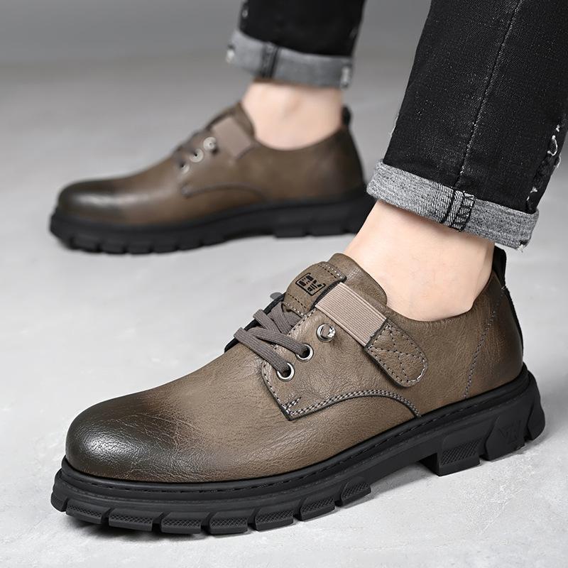 2025 New Luxury Men's Leather Shoes Business Casual Breathable British Style Casual Shoes Soft Bottom Versatile Work Shoes