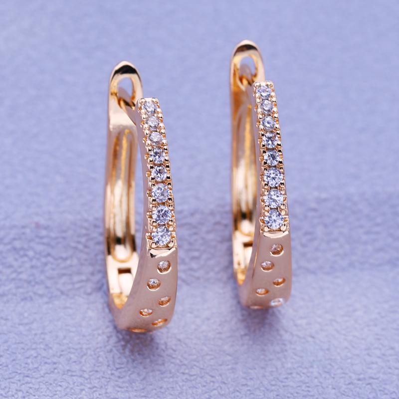 Orecchini a clip MINTHA Trendy Colore Oro Rosa Matrimonio Gioielli Moda Quotidiana Zirconia Cubica Orecchini Geometria Per Donne Orecchini Geometria Sposa