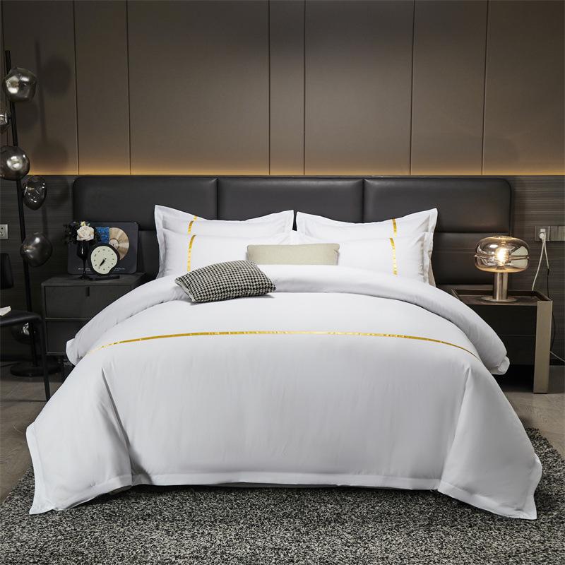 Four-Piece White Bedding Set for Hotels, Guesthouses & B&Bs: Includes Sheets and Three-Piece Duvet Cover Set