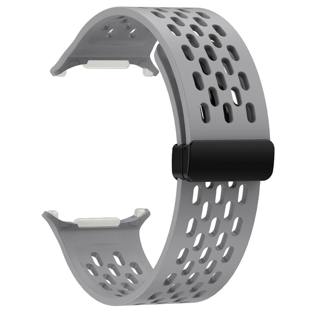 

Для Samsung Galaxy Watch Ultra 47мм Силиконовый ремешок для часов Магнитная складная застежка Наручный ремешок Grey