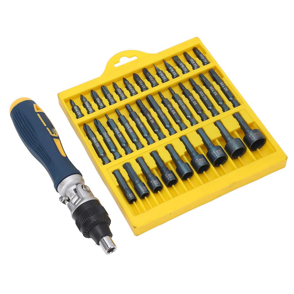 36-teiliges Schraubendreher-Set Magnetische Drehbarer Sockel 1 4 Stecknuss Ratsche Schraubendreher Bit-Set Kfz-Reparaturwerkzeugsatz