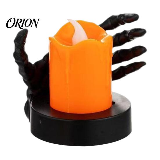 Led Ghost Hand Candle Halloween Light, LED Skeleton Decoration with Flickering Decorative Horror Prop Flame, Spooky Tabletop Decor for Party
