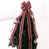 Beautiful 120cm Red And Black Buffalo Check Christmas Bow Decorative Tree Topper