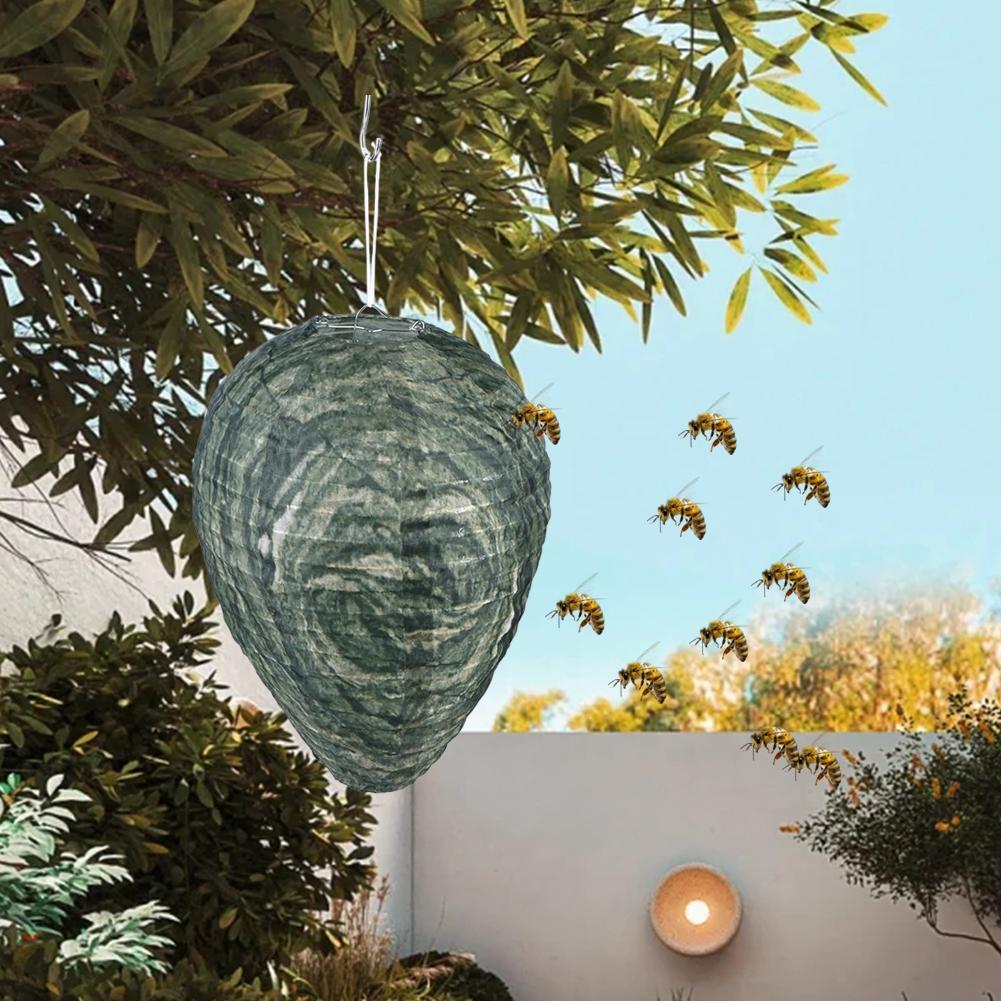 Wasp Nest Decoy Waterproof Hanging Wasp Nest 28x22cm Outdoor Fake Wasp Nest Wasp Deterrent Lantern for Outdoor Garden