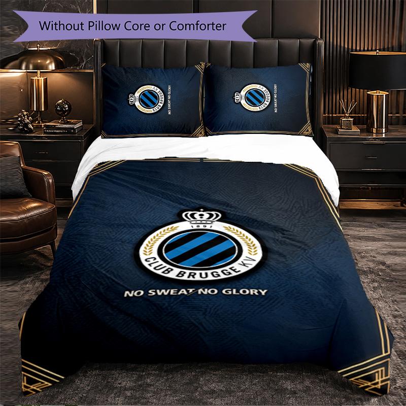 Club Brugge FC Themed Bedding 3Pcs Duvet Cover Set Decorative Bed Linen For Teen Room Home Decoration