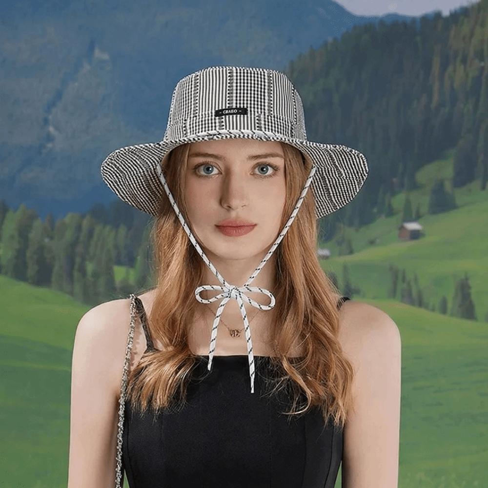 Drawstring Fisherman Hat Breathable Sunscreen Cap Korean Style Spring Summer Hat  Women