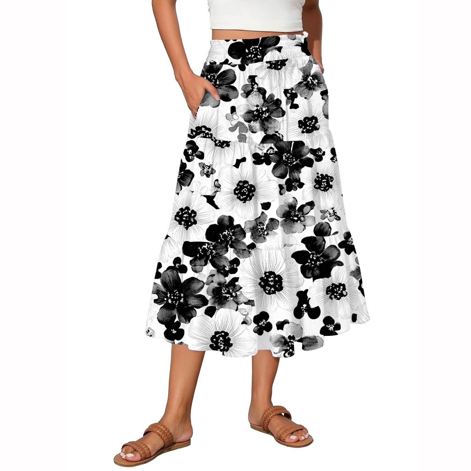 

Женские струящиеся расклешенные юбки-макси с оборками и эластичным поясом, элегантные многослойные длинные юбки в стиле бохо L