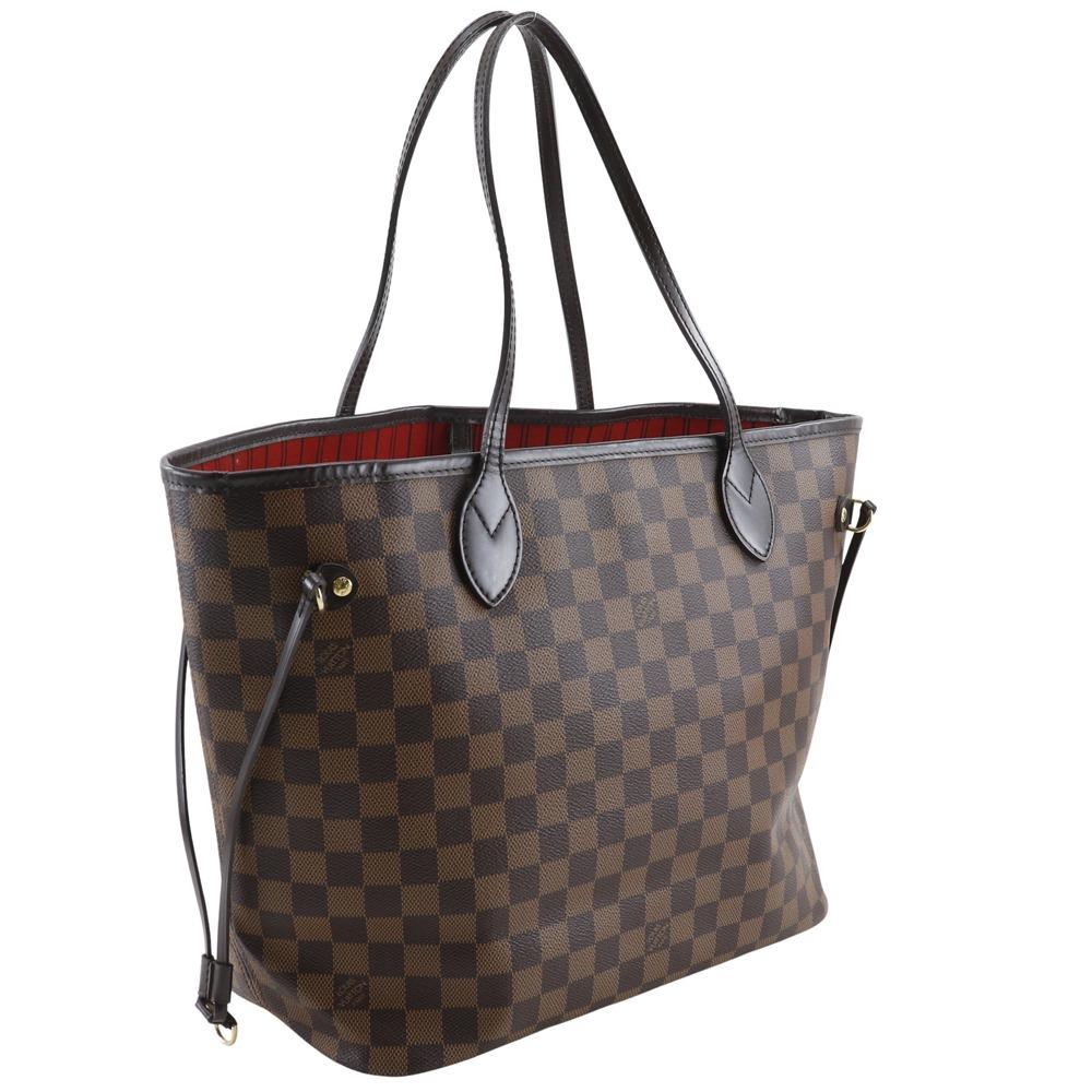 LOUIS VUITTON Neverfull MM Tote Bag N51105 Brown Damier canvas Women Used