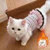 Dog clothes Autumn and winter rainbow striped dress Bigbear cat teddy Pomeranian small dog velvet pet vest