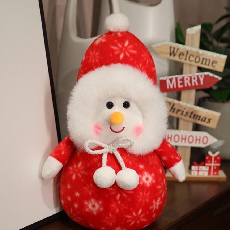 Adorable Plush Christmas Snowman Decoration Cute Stuffed Toy For Kids And Girlfriends